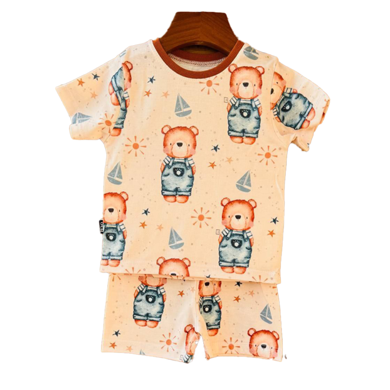 تیشرت و شلوارک راحتی بچگانه طرح خرسی