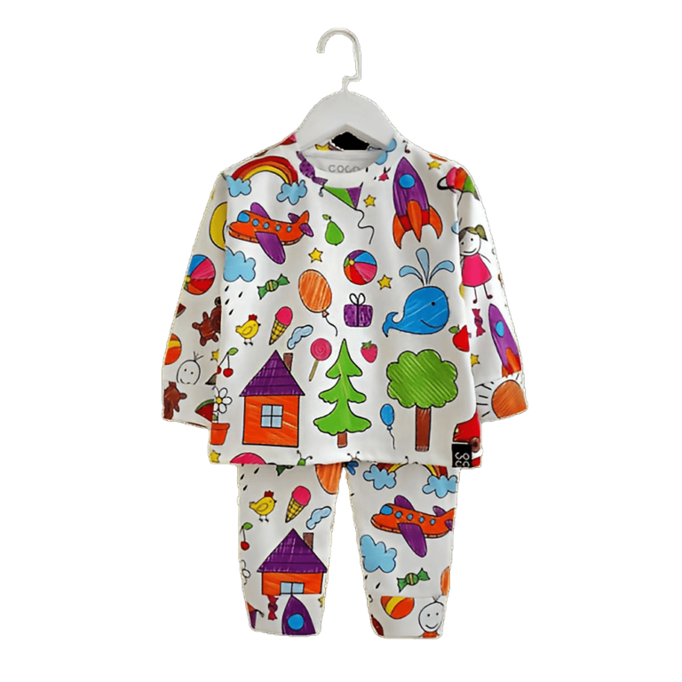 ست لباس راحتی بچگانه طرح نقاشی