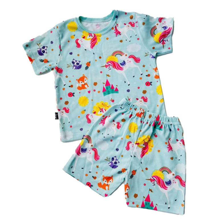 تیشرت و شلوارک راجتی بچگانه طرح یونیکورن